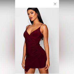 Maroon Cocktail Dress BooHoo